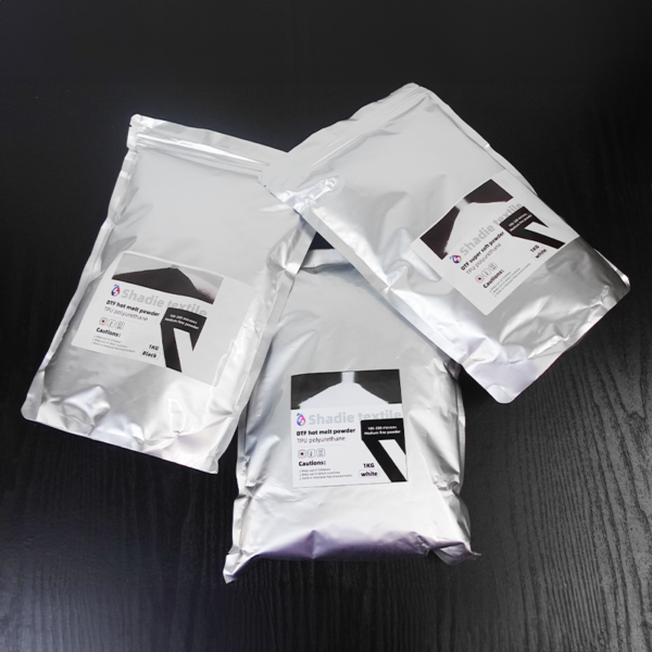 TPU hot melt powder white ink hot stamping high elasticity and softness.